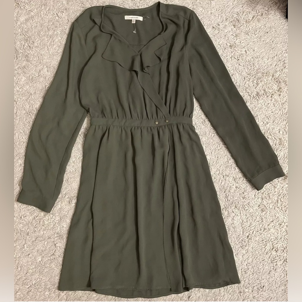 41HAWTHORN green long sleeve knee length dress small s 41 Hawthorn